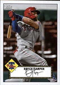 2021 topps series 1 baseball 1952 topps redux #t52-21 bryce harper philadelphia phillies official mlb trading card