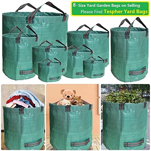 Professional 3-Pack 137 Gallon Lawn Garden Bags (D34, H34 inches) Big Yard Waste Bags with Garden Gloves, Extra Large Reusable Leaf Bags,Garden Clippings Bags,Leaf Containers,Yard Trash Bags 4 Handles