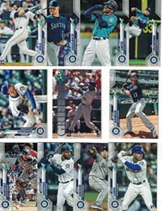 seattle mariners/complete 2020 topps mariners baseball team set! (21 cards) series 1 and 2. kyle lewis rookie! ***plus*** a bonus ken griffey jr card!