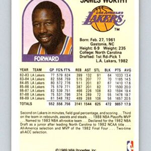 1989-90 Hoops Basketball #210 James Worthy Los Angeles Lakers Official NBA Trading Card