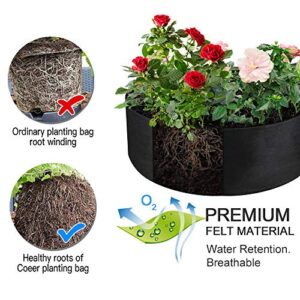 IWNTWY 50 Gallon Large Grow Bag, Heavy Duty Fabric Round Raised Garden Bed Planter Pots for Planting Herb Flower Vegetable Potato Plants (36" D x 12" H, Black)