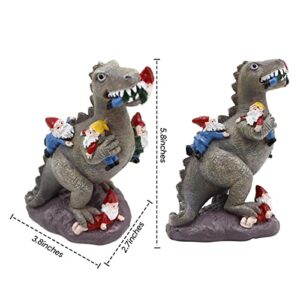 BBdis Garden Gnomes Statue Decoration,5.8 Inch Dinosaur Catch Gnomes Figurines,Indoor Outdoor Décor Garden Art for Patio,Lawn,Yard,Funny Garden Gift