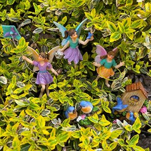 Mood Lab Fairy Garden - Playing Girls Kit of 5 pcs - Miniature Figurines & Accessories Set - Outdoor or House Decor