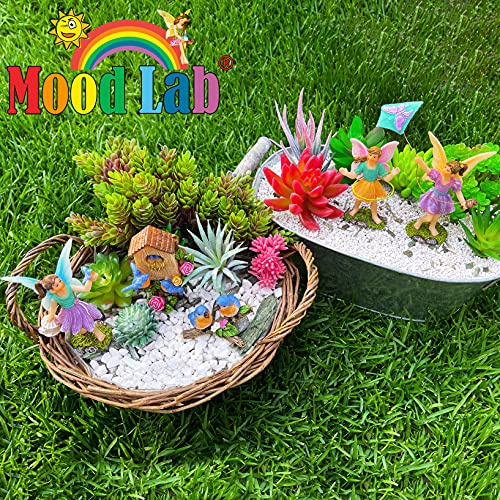 Mood Lab Fairy Garden - Playing Girls Kit of 5 pcs - Miniature Figurines & Accessories Set - Outdoor or House Decor