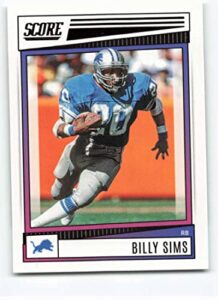 2022 score #92 billy sims detroit lions football nfl