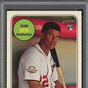 Juan Soto 2018 Topps Heritage Baseball Rookie Card RC #502 Graded PSA 10 GEM MINT