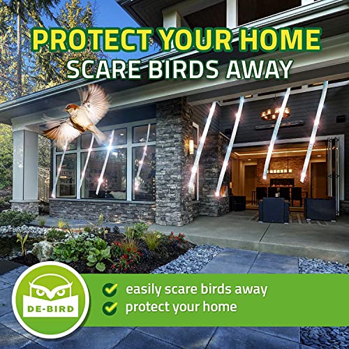 De-Bird Scare Tape - Reflective Tape Outdoor to Keep Away Woodpecker, Pigeon, Grackles, and More. Stops Damage, Roosting, and Mess (125ft Roll)