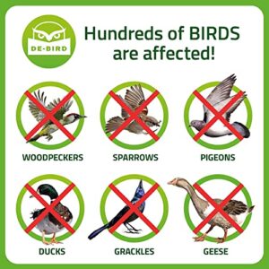 De-Bird Scare Tape - Reflective Tape Outdoor to Keep Away Woodpecker, Pigeon, Grackles, and More. Stops Damage, Roosting, and Mess (125ft Roll)