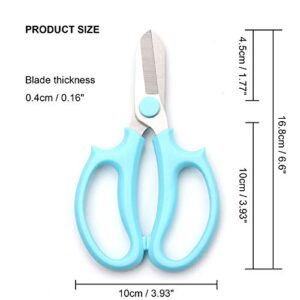 Jasni Garden Pruning Shears Scissors with Comfort Grip Handle, Premium Steel Professional Floral Scissors, Perfect for Arranging Flowers, Pruning, Trimming Plants, Gardening Tool (Blue)