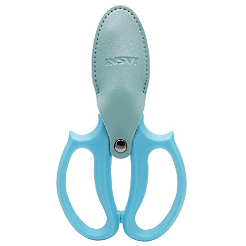 Jasni Garden Pruning Shears Scissors with Comfort Grip Handle, Premium Steel Professional Floral Scissors, Perfect for Arranging Flowers, Pruning, Trimming Plants, Gardening Tool (Blue)