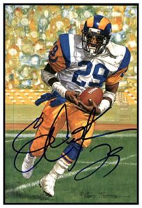 eric dickerson signed goal line art card glac autographed chargers psa/dna