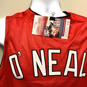 Shaquille O'Neal Miami Heat Signed Autograph Custom Jersey Red JSA Witnessed Certified