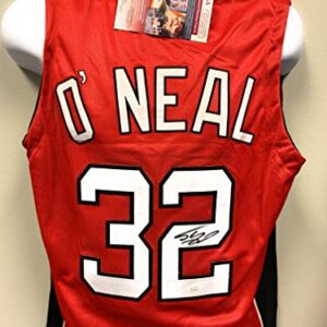 Shaquille O'Neal Miami Heat Signed Autograph Custom Jersey Red JSA Witnessed Certified