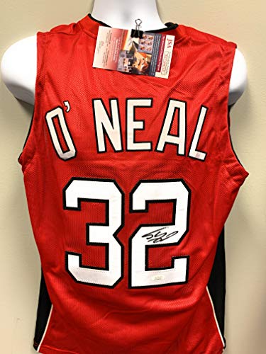 Shaquille O'Neal Miami Heat Signed Autograph Custom Jersey Red JSA Witnessed Certified