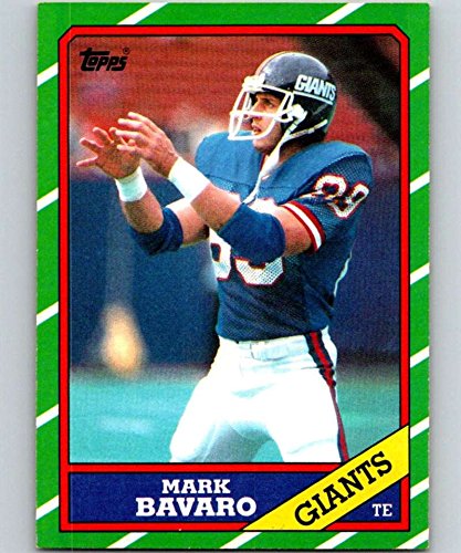 1986 Topps Football #144 Mark Bavaro RC Rookie New York Giants Official NFL Trading Card (Stock Photo Used - Centering varies, NrMt or better otherwise)