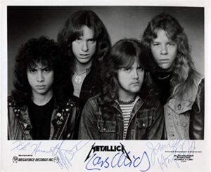 metallica legendary metal band reprint signed early promo photo #3 rp cliff burton