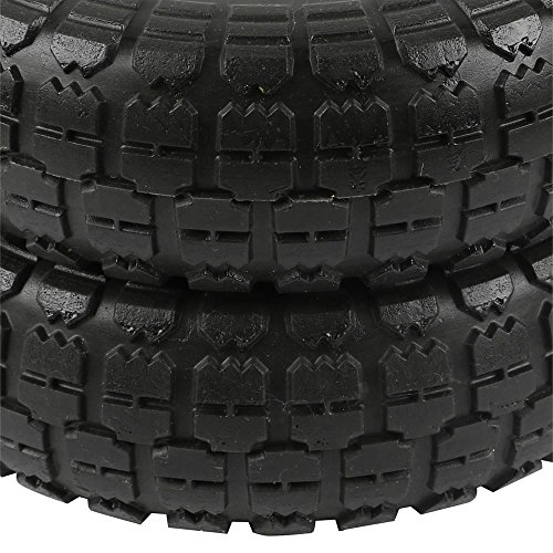 go2buy 4 Pcs 10-Inch Solid Rubber Tyre Wheels for Garden Utility Wagon Cart Trolley Tires Snowblower Lawn Mower Wheelbarrow Generator Hand Cart 5/8-inch Bearings Black