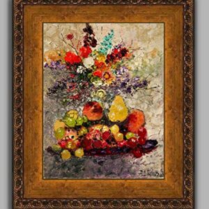 (SOLD) The Still Life - fruit and flower still life by internationally renown painter Andre Dluhos