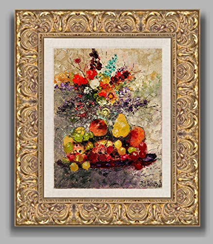 (SOLD) The Still Life - fruit and flower still life by internationally renown painter Andre Dluhos