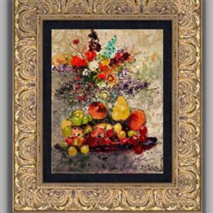 (SOLD) The Still Life - fruit and flower still life by internationally renown painter Andre Dluhos