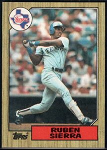 1987 topps #261 ruben sierra rangers mlb baseball card (rc – rookie card) nm-mt