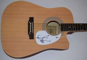 steven tyler signed autographed acoustic guitar aerosmith beckett bas coa
