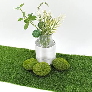 SNAIL GARDEN Fairy Artificial Grass, 8Pack Life-Like Garden Lawn with 5Pcs Artificial Moss Rocks-Miniature Ornament Garden Fairy Accessories for Garden Dollhouse DIY Decoration(6 x 6 Inch)