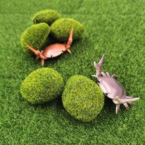 SNAIL GARDEN Fairy Artificial Grass, 8Pack Life-Like Garden Lawn with 5Pcs Artificial Moss Rocks-Miniature Ornament Garden Fairy Accessories for Garden Dollhouse DIY Decoration(6 x 6 Inch)