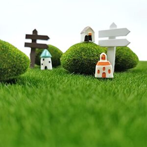 SNAIL GARDEN Fairy Artificial Grass, 8Pack Life-Like Garden Lawn with 5Pcs Artificial Moss Rocks-Miniature Ornament Garden Fairy Accessories for Garden Dollhouse DIY Decoration(6 x 6 Inch)