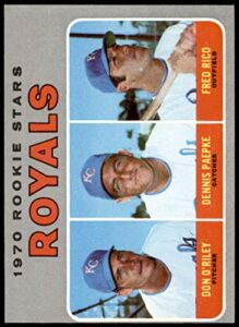 1970 topps # 552 royals rookies don o’riley/dennis paepke/fred rico kansas city royals (baseball card) vg/ex royals