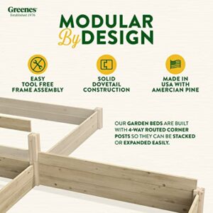 Greenes Fence Original Pine Raised Garden Bed, 2' x 4' x 10.5" - Made in USA with American Pine