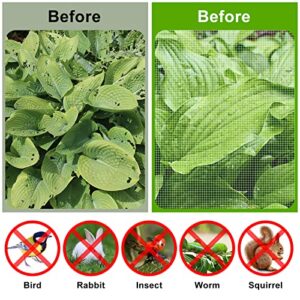 4 Pcs Garden Netting Mosquito Netting Plant Covers Bird Netting Mesh Netting for Garden Row Cover Plant Netting Garden Barrier Netting for Protect Vegetable Plants Fruits Flowers (10 x 20 ft)