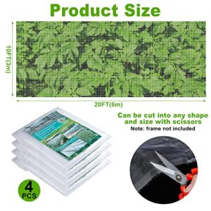 4 Pcs Garden Netting Mosquito Netting Plant Covers Bird Netting Mesh Netting for Garden Row Cover Plant Netting Garden Barrier Netting for Protect Vegetable Plants Fruits Flowers (10 x 20 ft)