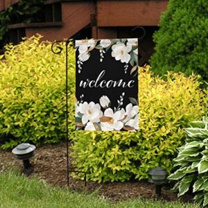 White Magnolias Spring Garden Flag Welcome Flowers 12.5" x 18" Briarwood Lane