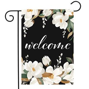 White Magnolias Spring Garden Flag Welcome Flowers 12.5" x 18" Briarwood Lane