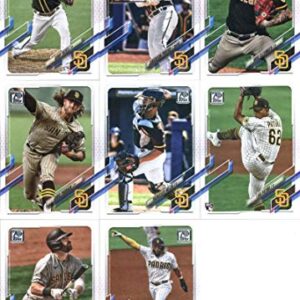 2021 Topps Series 1 San Diego Padres Team Set of 12 Cards: Fernando Tatis Jr.(#1), Mitch Moreland(#38), Garrett Richards(#140), Manny Machado(#192), Luis Patino(#205), Francisco Mejia(#248), Trent Grisham(#249), Chris Paddack(#259), Mike Clevinger(#265),