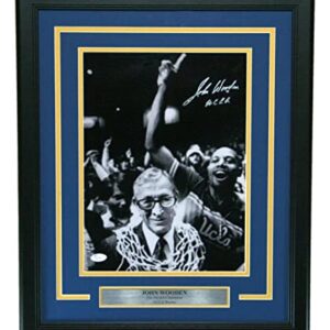 John Wooden Autographed 11x14 Photo Framed UCLA Bruins JSA