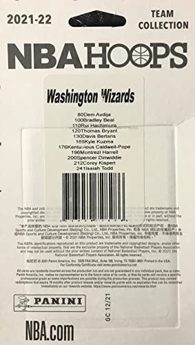 Washington Wizards 2021 2022 Hoops Factory Sealed Team Set Rookie Cards of Corey Kispert and Isaiah Todd