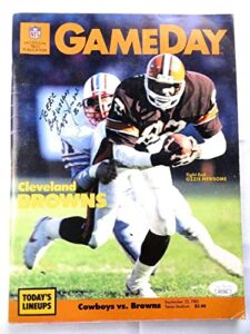 ozzie newsome signed autographed program game day 1985 browns jsa ag71941 – autographed nfl magazines