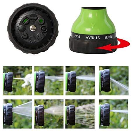 Searea Garden Hose Nozzle Adjustable Hose Spray Nozzle High Pressure 8 Watering Pattern with 3.5Oz Soap Sprayer Power Garden Water Hose Foam Nozzle Sprayer for Car Washing Pet Shower(Green)