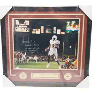 Vince Young Signed Autograph 16x20 Photo Framed Longhorns Inscribed Beckett BAS