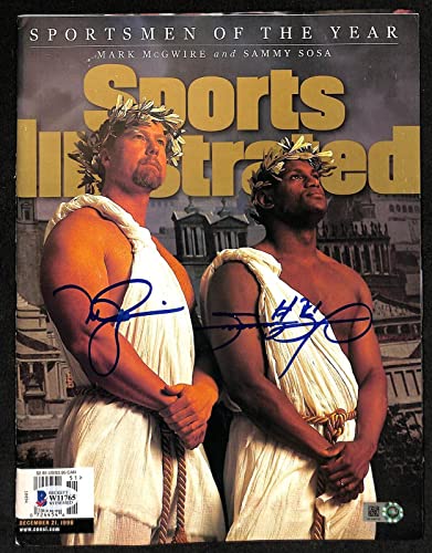 Mark McGwire Sammy Sosa Signed 1998 Sports Illustrated No Label Autographed BAS