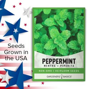 Peppermint Seeds for Planting is A Heirloom, Open-Pollinated, Non-GMO Herb Variety- Great for Indoor and Outdoor Gardening and Herbal Tea Gardens by Gardeners Basics