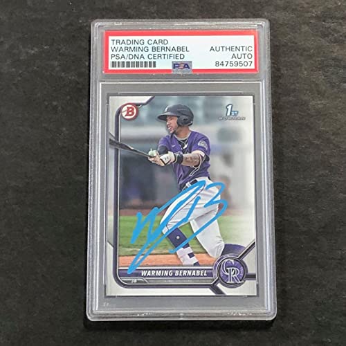 2021 Bowman Chrome #BP-46 Warming Bernabel Signed Card PSA Slabbed Auto Rockies - Baseball Slabbed Autographed Cards