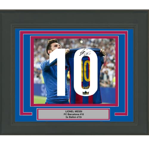 Framed Lionel Messi Facsimile Autographed Jersey Number 23x21 FC Barcelona Reprint Laser Auto Futbol Soccer Photo