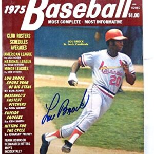 Lou Brock Signed Autographed Magazine Street & Smith 1975 Cardinals JSA AH04518 - Autographed MLB Magazines