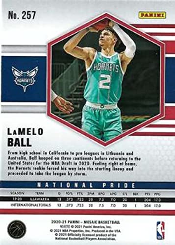 2020-21 Panini Mosaic #257 LaMelo Ball Charlotte Hornets Official NBA Basketball Trading Card in Raw (NM or Better) Condition