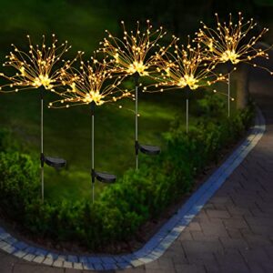 blueguan 5 pack solar firework light with 2 modes, flashing and steady on, suitable for gardens, courtyards, parties, etc.