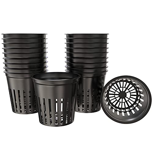 2 Inch Plastic Net Cups, Pots Plant Containers, for Hydroponics Aquaponics Orchids, 50 Pcs Black.