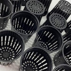 2 Inch Plastic Net Cups, Pots Plant Containers, for Hydroponics Aquaponics Orchids, 50 Pcs Black.